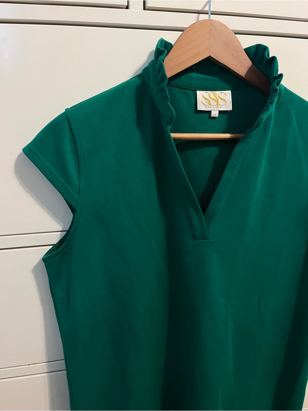 SSYS Ruffle-Trim V-Neck Top - Picture 2 of 3